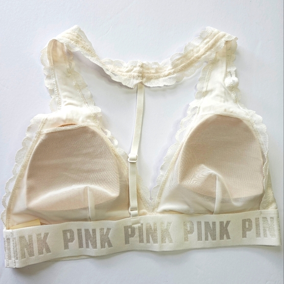 PINK by Victoria's Secret Lace Plunge Bralette Racerback Size Small - Picture 4 of 6